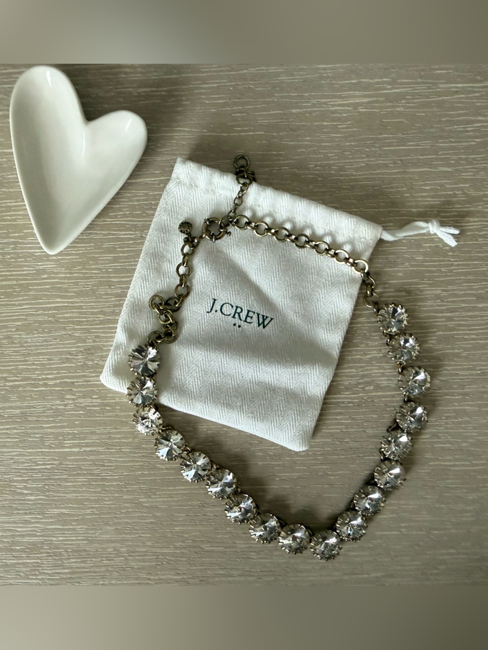 J. Crew Clear Crystal Collar Necklace - Silver